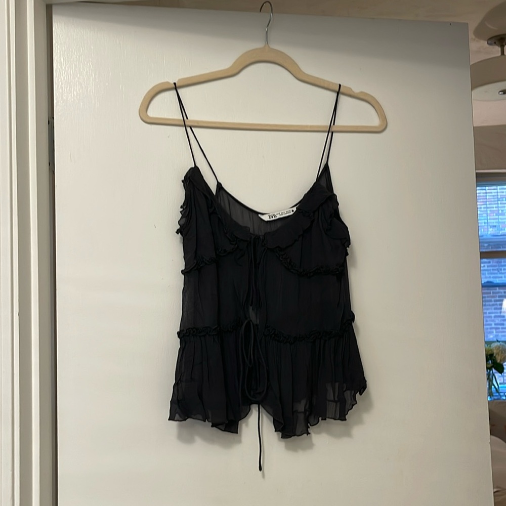 Sheer black Zara top